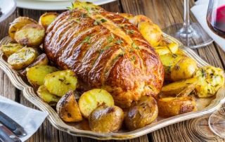 Beef Wellington with Baby Roast Potatoes