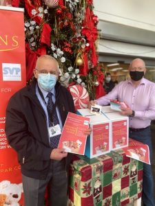 Brian Mc Avoy SVP & Terry Mulkerns launch the St Vincent de Paul Christmas Appeal at Mulkerns